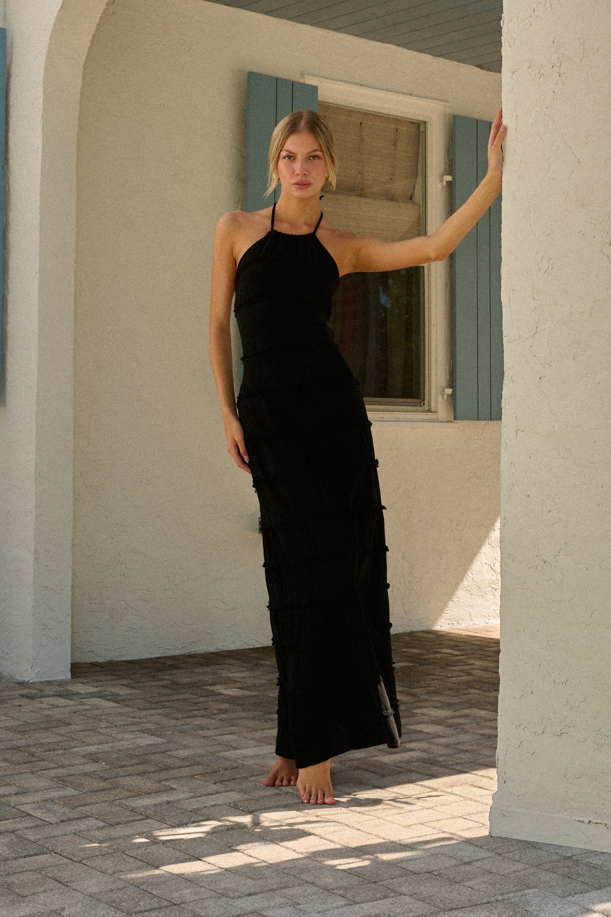 chinese dress ladies Tie Back Maxi Dress .White / L